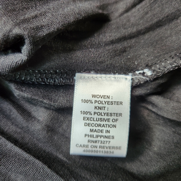 Elle Black Top Womens Xs Sleeveless Semi Sheer Flowy Summer Beach - Picture 5 of 9